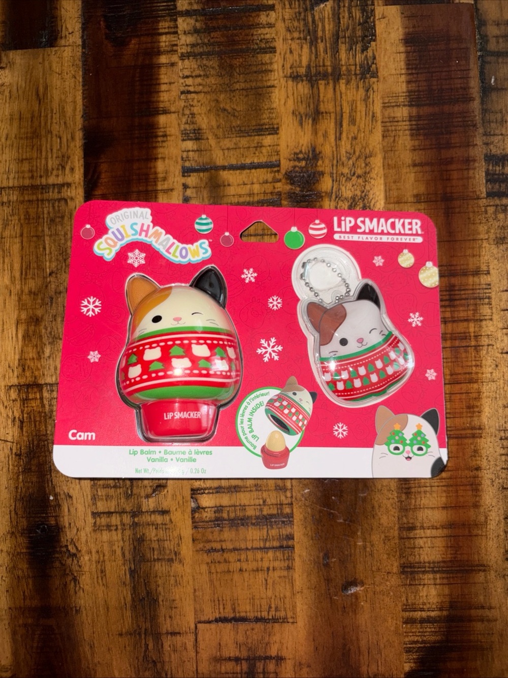 Lip Smacker Cat Squishmallows Holiday Lip Balm - Red & Green